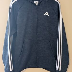 Adidas Black Zip Up Hoodie with White Details